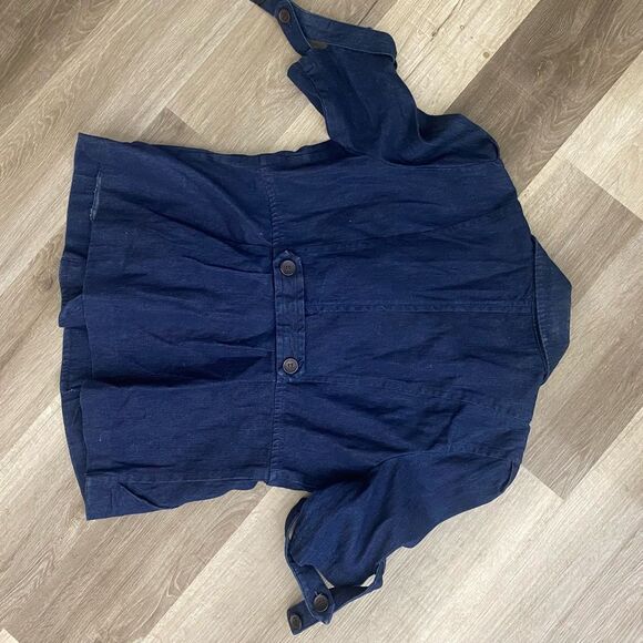 Su & Lola Jean Button Up Blouse, Tye Sleeve Shirt, Size Medium - Picture 5 of 7